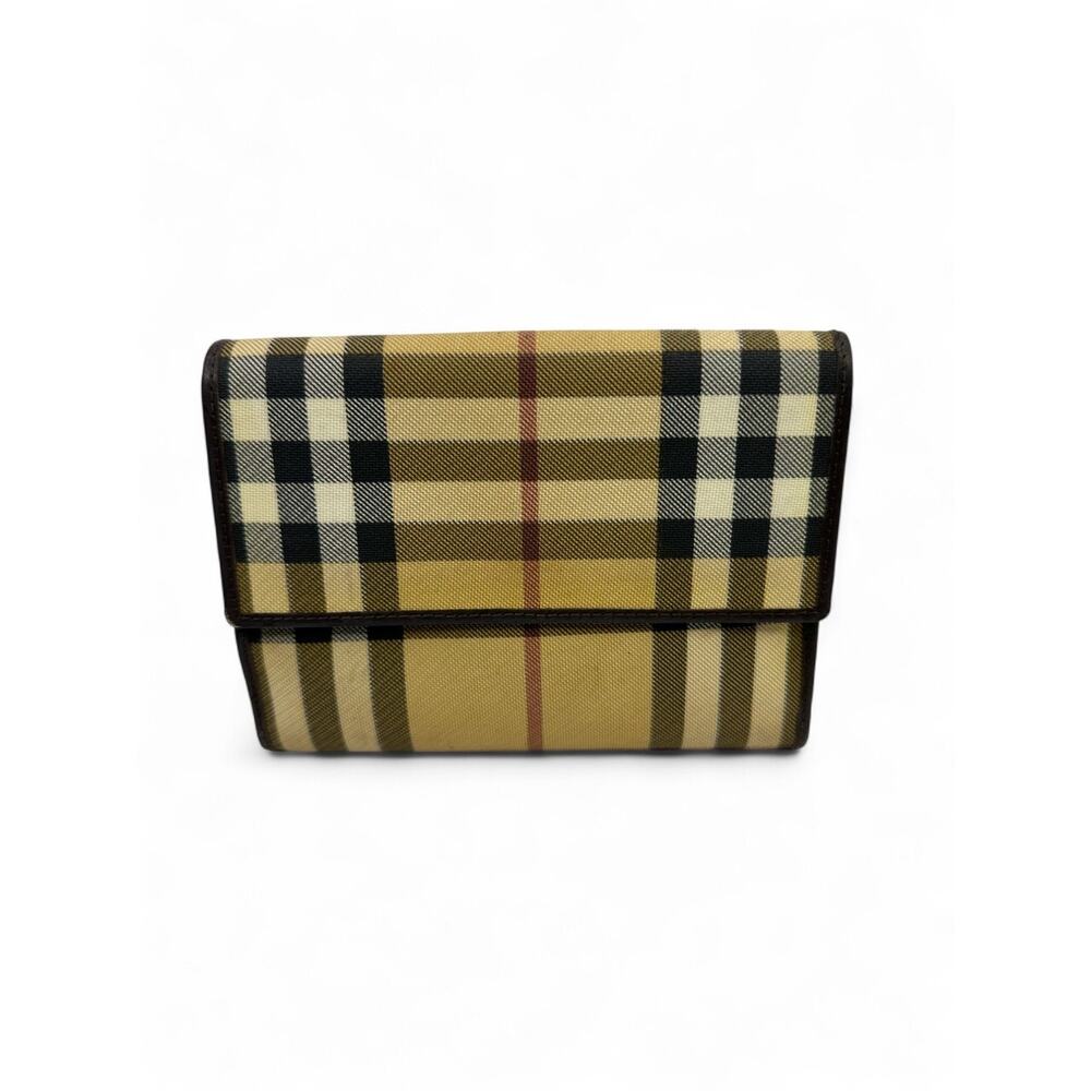 Vintage Burberry Nova Check House Check Canvas Leather Bifold Wallet - Picture 3 of 7
